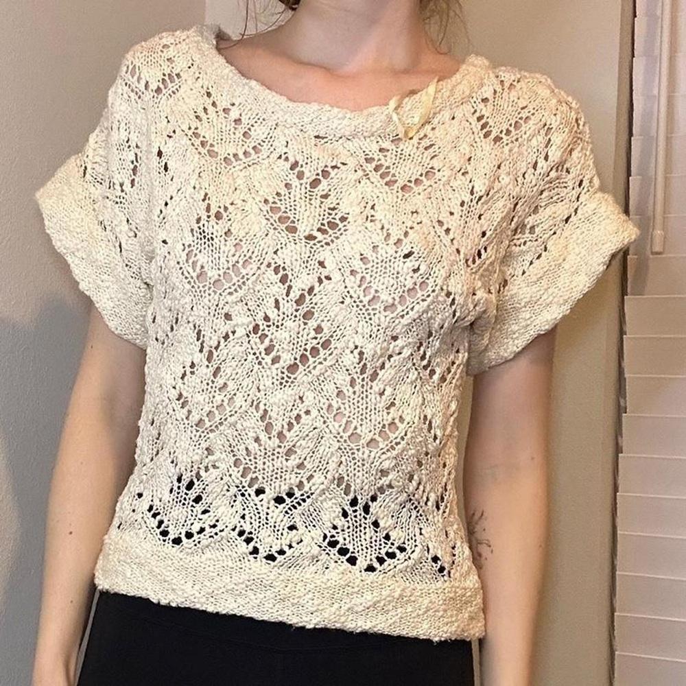 Cream crochet top
